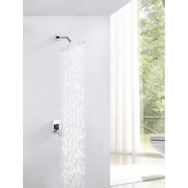 GGStudy Square 8 Inch Square Stainless Steel Shower Head - Rain Style Shower Head Chrome