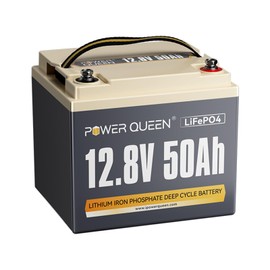 Power Queen 12V 50Ah LiFePO4 Lithium Battery, Portable Deep Cycle Lithiumn Battery with 640Wh Energy, 50A BMS,15000+ Cycles for 12V Trolling Motor, Kayak Marine, RV Camping