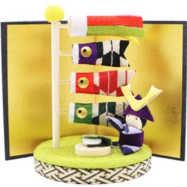 Maruzen May Doll Figurine Seasonal Koyomi Carp Streamer, Approx. 4.5 x 4.7 x 4.7 inches (11.5 x 12 x 12 cm), Gold