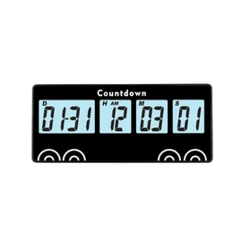 Runleader Digital 9999 Days Countdown Timer,Calendar & Clock Display,Daily Alarm Reminder for Anniversary Festival Retirement Graduation Vacation Meeting etc.