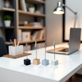 4 Pcs Memo Clip Holders Stand with Alligator Clasp Pictures Card Paper Note Clip for Office Home Use, Paper Stand for Desk, Office Memo Holders Desk Accessories