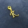 Pemby Studio Initial CURSIVE LETTER K Charm Zipper Pull Keychain