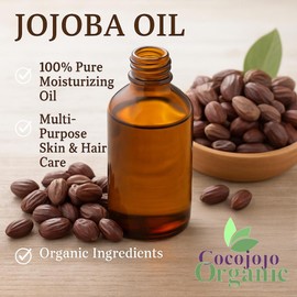 Cocojojo Jojoba Oil Organic, jojoba Oil for Hair Growth, jojoba Oil for Skin, for Face, 100% Pure Natural, Cold Pressed, Deep Moisturizing Anti-Aging, Essential Oils - 128 Fl Oz