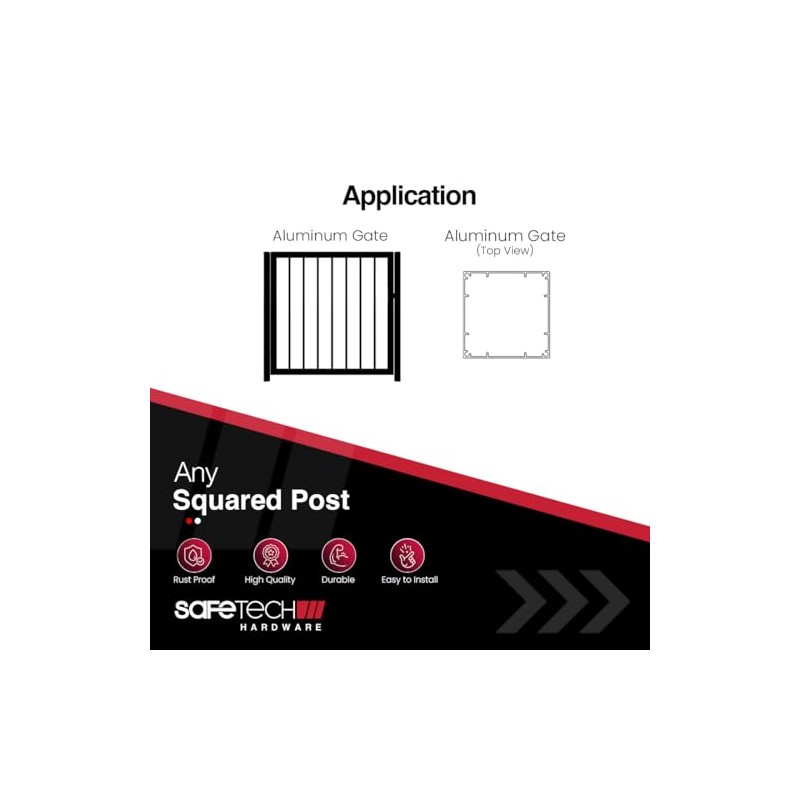 Safetech Hardware TopKlik Self Closing Gate Hinges | Self-Aligning Heavy