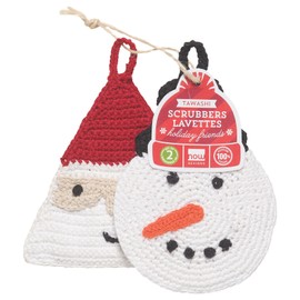 Now Designs Animal Tawashi - Juego de Dos estropajos, diseño de muñeco de Nieve Sophie y St Nick