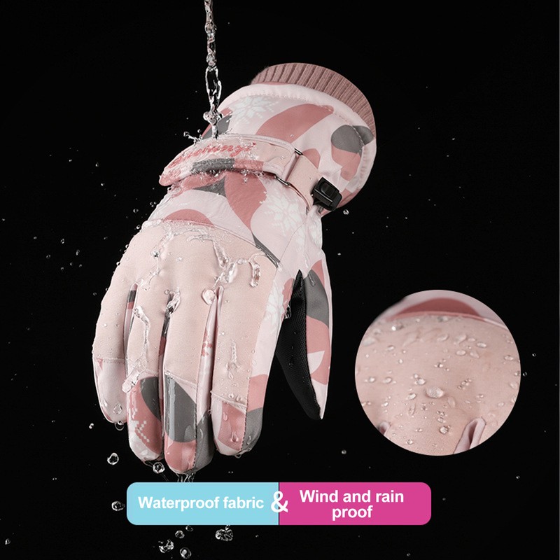 Ski Gloves Autumn and Winter Warm Cycling Gloves Girls Outdoor