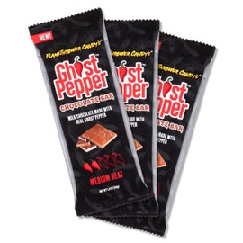 Ghost Pepper Chocolate Bar, Milk Chocolate Made with Real Ghost Pepper, Made in the USA (3-Pack)