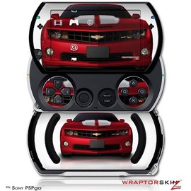 2010 Chevy Camaro Jeweled Red - White Stripes - Decal Style Skins (fits Sony PSPgo)