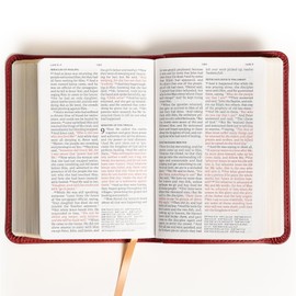 NASB Compact Reference Bible, Burgundy LeatherTouch, Red Letter, Presentation Page, Cross-References, Full-Color Maps, Easy-to-Read Bible Karmina Type