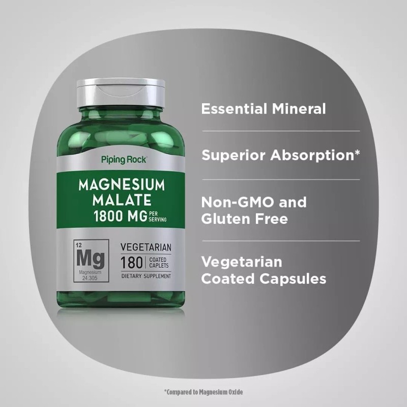 Magnesium Malate Malato De Magnesio 1800 Mg Apoya La Producción