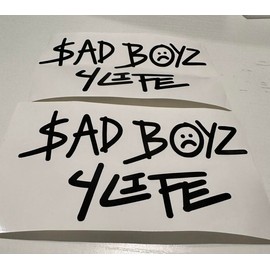 Junior H sad boyz 4 life sticker - Color: White, size: 8 inches wide