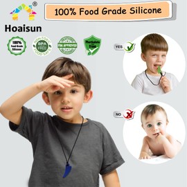 Chew Necklaces for Sensory Kids, 5 Pack Saber Tooth Sensory Chew Necklaces for Boys and Girls with Autism, ADHD, SPD, Chewing, Biting, Teething, Silicone Oral Chew Toy for Adults Reduce Anxiety Fidget