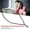 Terahertz Beaded Necklace Fashionable Rectangular Pendant Soreness Relief Energy Stone