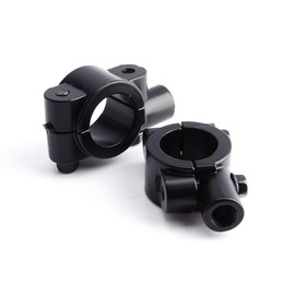 Acouto Soporte de manillar de espejo de motocicleta, 10 mm 7/8 "Adaptador de abrazadera de soporte de montaje de espejo de manillar de motocicleta universal 2 uds aluminio negro