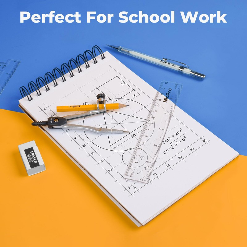 Nicpro 22 PCS Compass Geometry Tools with Case, Drafting Tools