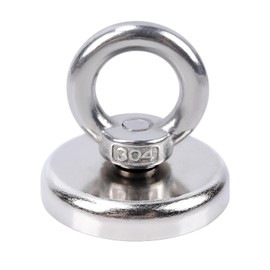 Aenienoe Magnets Strong Large 80 kg + Neodymium Magnet Extra Strong Magnetic Fishing with Lifting Rings and Screws for Suitable Magnet Fishing in Home, Workshop, Water 48 mm, Pack of 1