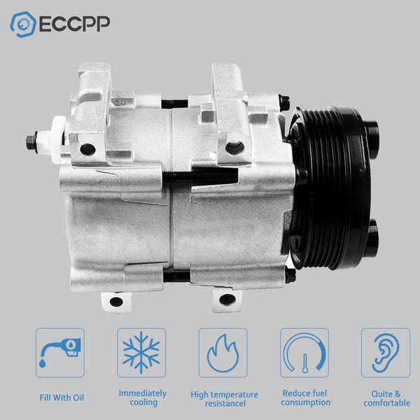 ECCPP CO 101300C AC Compressor fit for 1992-1996 Compatible for Ford Escort 1.9L 1997-2002 F-ord Escort 2.0L 1992-1996 M-ercury Tracer 1.9L 1997-1999 for M-ercury Tracer 2.0L