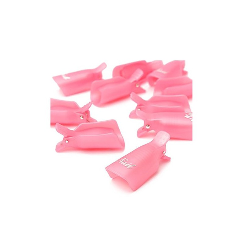 10PC Plastic Acrylic Nail Art Soak Off Cap Clip UV