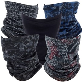 LKJ Microfiber Winter Multi-Scarf Neck Warmer for Outdoor Sports Multi-Scarf - Pattern Black 5ea