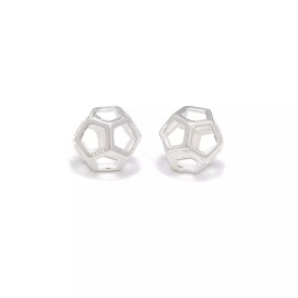 Sterling Silver Hollow Octagonal Beads Size 8.2mm, 6pcs per Bag (8.2mm)