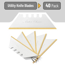 Bates Utility Knife Blades, 40 Pack, Titanium Edge, Box Cutter Blades Refills