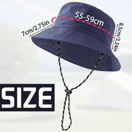 YOUYIKE Women's Fishing Hat - Waterproof, UV Protection, Foldable Rain Hat for Fishing, Hiking and Beach, Wide Brimmed Fishing Hats for Women, Sun Hat Women Foldable, darkblue