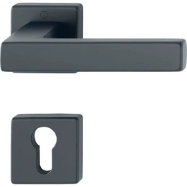 HOPPE 12248186 Lever 52-57, AL3 Handle Set Austin-on Rosette PZ, TS 52-57 mm, Aluminium Black