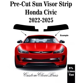 American Made Films Pre-cut Sun Visor Strip 5% Limo Window Tint For 2022 - 2024 2025 Honda Civic