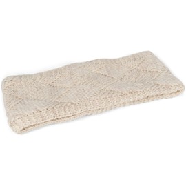styleBREAKER Women's Knitted Headband Plain with Diamond Pattern, Thermal Fleece Lining, Winter Headband, Plain 04026062, Colour: Beige