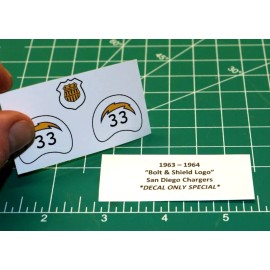 1963-1964 San Diego Chargers Football Gumball Helmets DIECUT DECALS ONLY +SHIELD