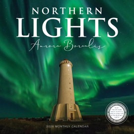 Northern Lights Calendar 2026 | 12" x 24" Aurora Borealis Wall Calendar | Full 16 Month Edition | Marble City Press | QR Codes Leading to Videos of Auroras Across the World