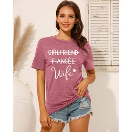 Girlfriend Fiancee Wife Shirt Women Bride Honeymoon Vacation Tees Valentine Gift Pink