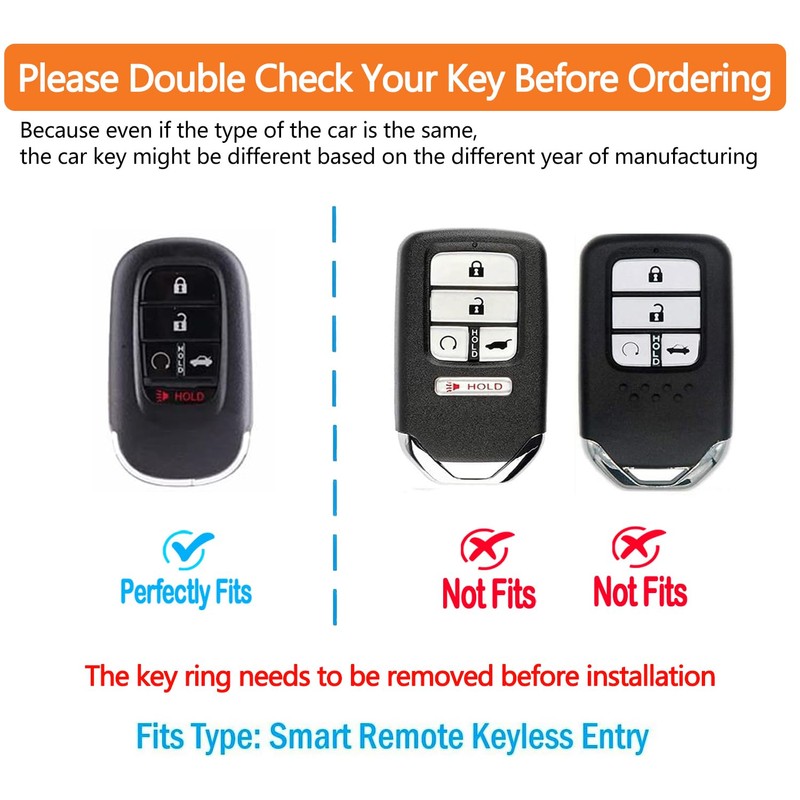 for Honda Key Fob Cover with Keychain Soft Full Protection