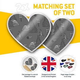 2 x Heart Vinyl Stickers 7.5 cm - Woodland Camping Art Adventure Tent 41178
