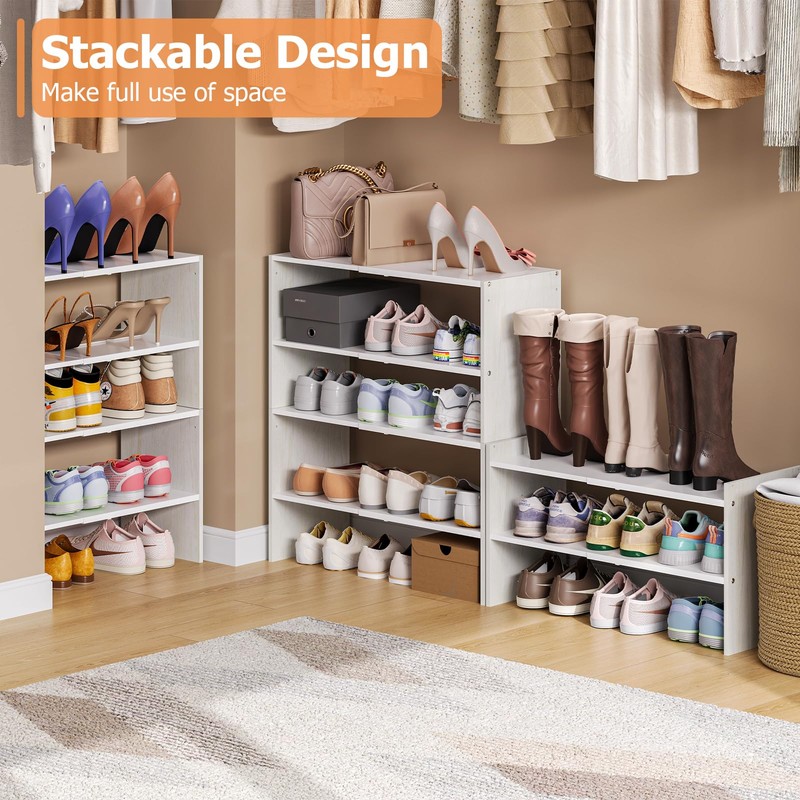 X-cosrack 2-Tier Shoe Rack Organizer for Closet, Expandable and Adjustable
