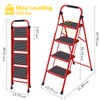 KINGRACK Folding Step Ladder 4 Steps Stool,Heavy-Duty Sturdy Safety Steel