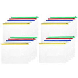 20Pcs A4 Zip Wallet Transparent File Bags File Folders Zip Bags 20PCS (Clear-A4 20Pcs)