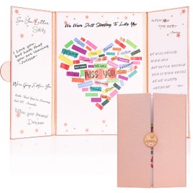 LYNYUN Farewell Party Decorations Guest Book, Rose Gold We Will Miss You Signature Board, Farewell Gifts for Coworker Retirement & Going Away, Goodbye Cards for Coworker, Teacher, Classmate Leaving