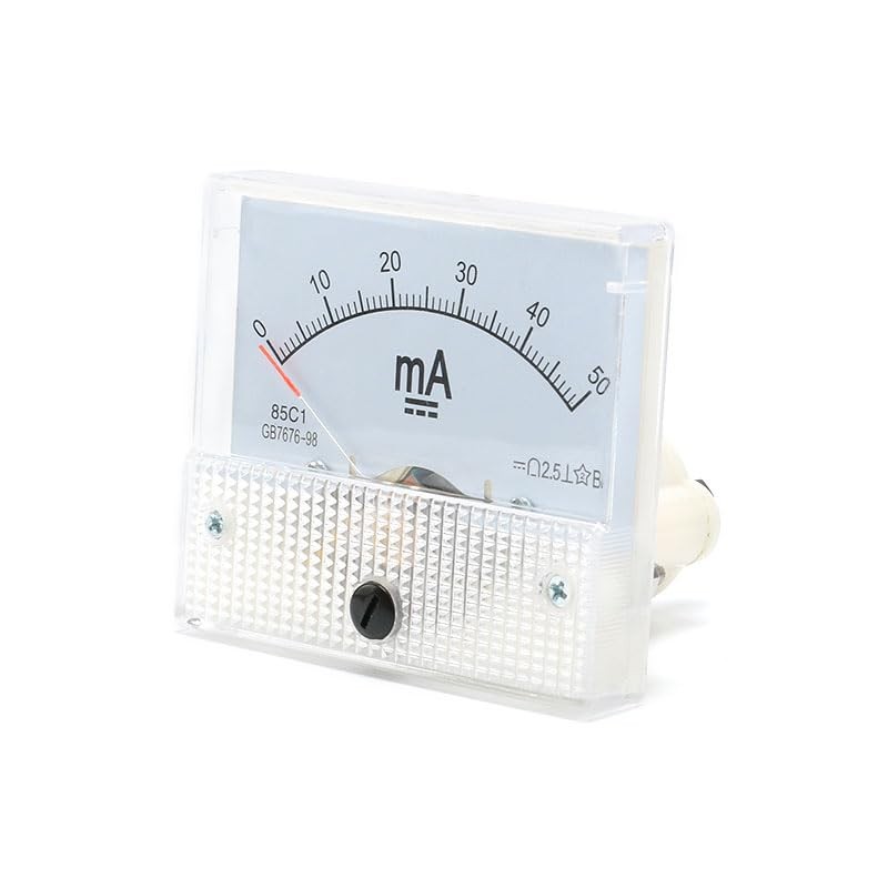 JESSINIE 85C1 DC Pointer Ammeter Analog Meter 50MA Rectangle Panel