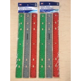 Jot 3 Pack of 12" Plastic Rulers Office School Work Lot of 2 Total 6 Rulers