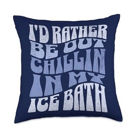 Funny Ice Bath Cold Therapy Throw Pillow