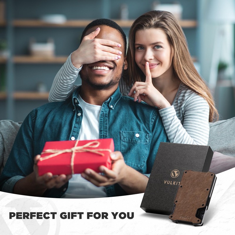 VULKIT Wallet for Men Slim Wallet with Money Clip, RFID