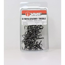 VMC 0 Shaugnessy Treble 4x Strong Short Shank 9626 BN Size 4 pack of 50
