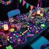 APUXXJUPA Neon Paper Plates - Glow in The Dark Party