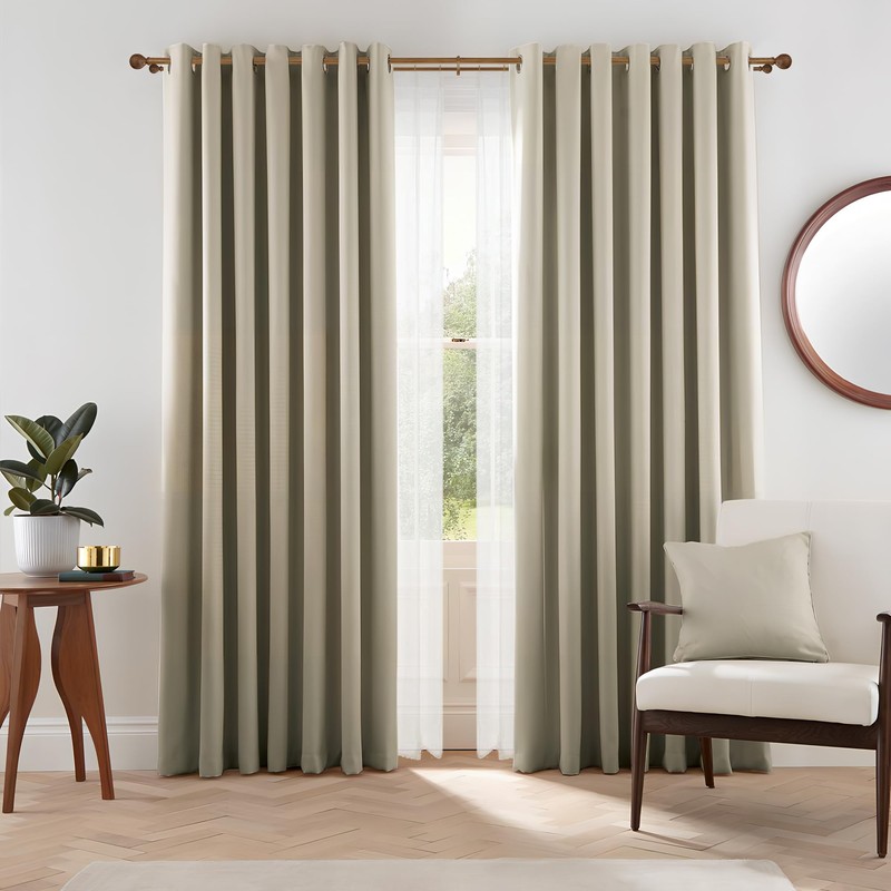 Mayrhyme Wood Double Curtain Rods Set for Windows 72 to