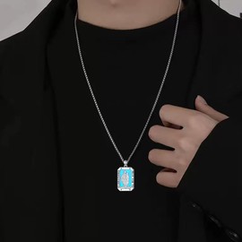 MONGAS St Christopher Necklace Mens Sterling Silver St Christopher Pendant Amulet Necklace Religious Jewelry for Men Father