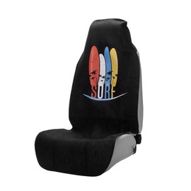 JSCARLIFE Premium Waterproof Seat Cover, 100% Washable & Removable, Non-Slip, Sweat Towel Cover, Front Seat Cover, Protective Cover, Compatible with 95% Cars (Black, Style 1)