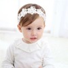 Fashband Baby Girl Headband Lace Pearl Flower Ribbon Hair Band