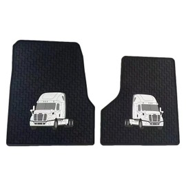 TUSPUR Floor Mat for Freightliner Cascadia 2008-2016 Set Rubber Black Updated Non-Slip for Cascadia Floor Mat Semi Truck Accessories All-Weather Right Passenger/Left Driver Side (White)