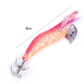 VGEBY Shrimp Lure, Squid Bait, 4 Pieces, Luminous Plastic Shrimp Bait, Squid, Shrimp Jig, Jigging Bait, Night Dawn Fishing